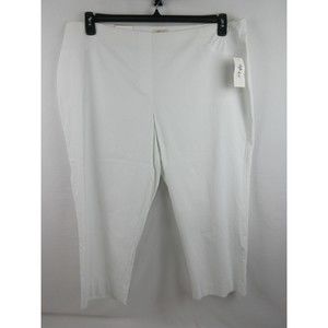 Style & Co Women's Mid Rise Comfort Waist Capri Pants Size 22W Color White